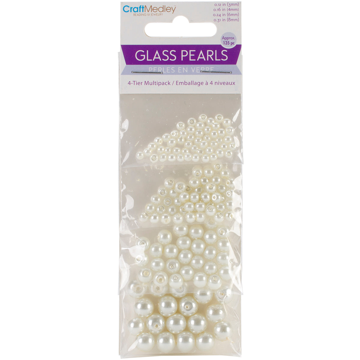 Glass Fired Pearl Beads 135/Pkg Ivory