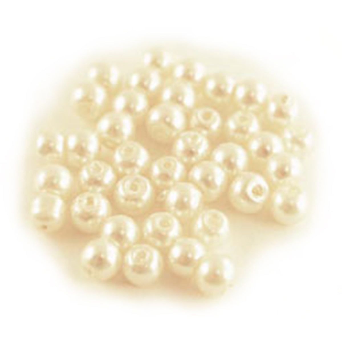 Glass Fired Pearl Beads 135/Pkg Ivory