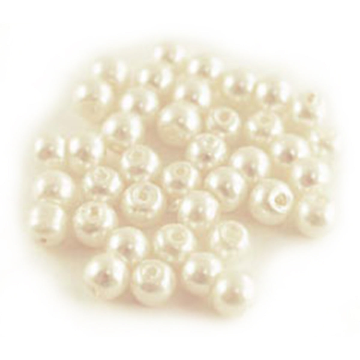 Glass Fired Pearl Beads 135/Pkg White
