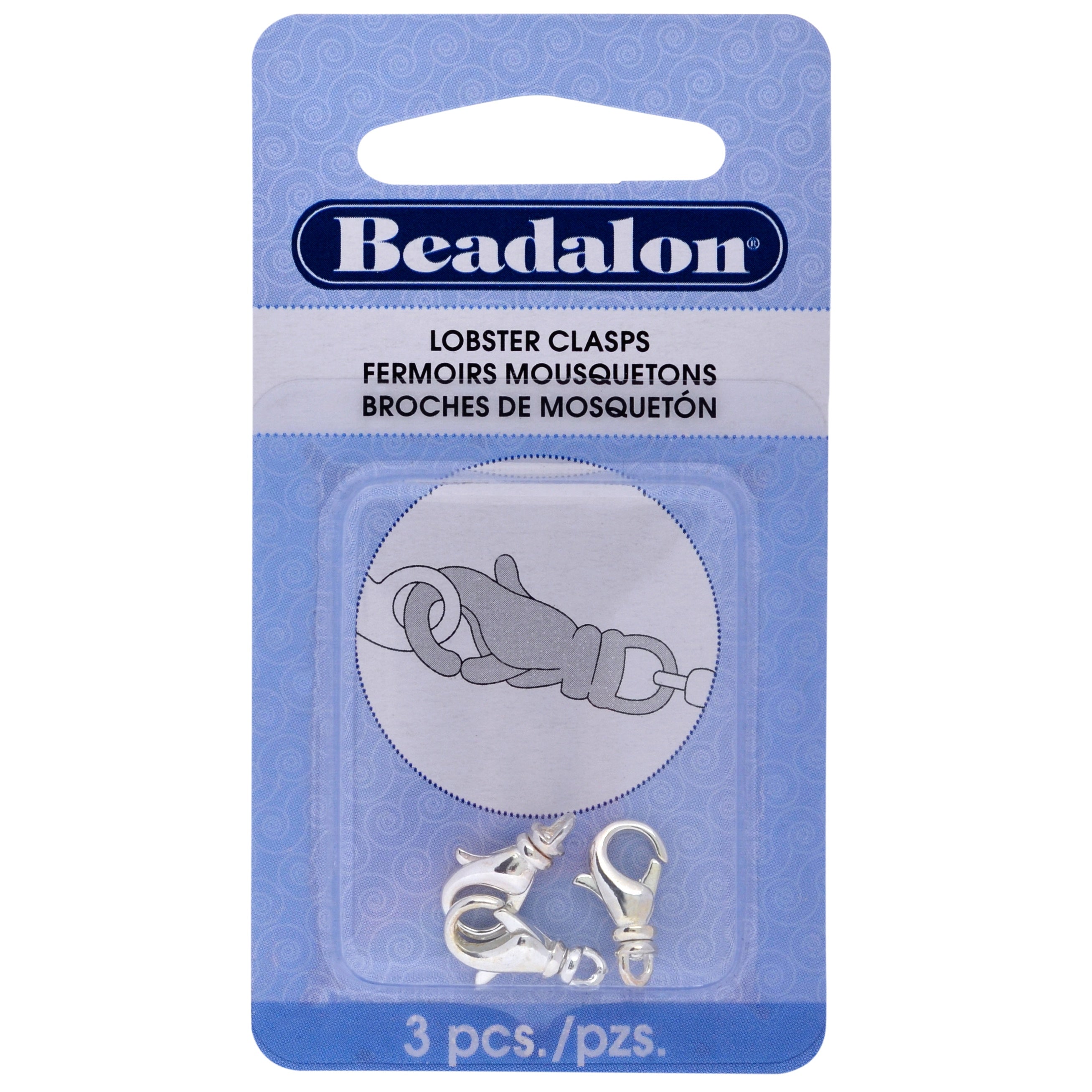 Lobster Swivel Clasps 15mm 13/Pkg Silver-Plated