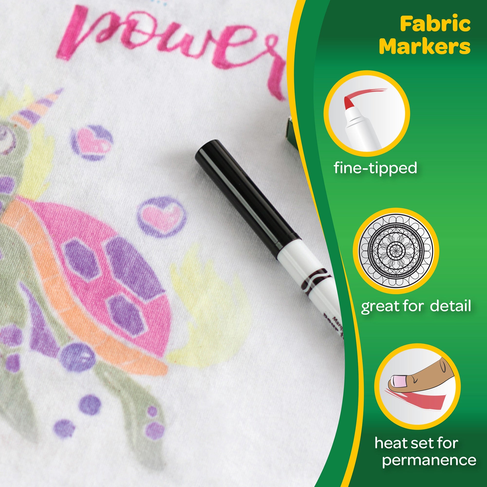 Crayola Fine Line Fabric Markers 10/Pkg