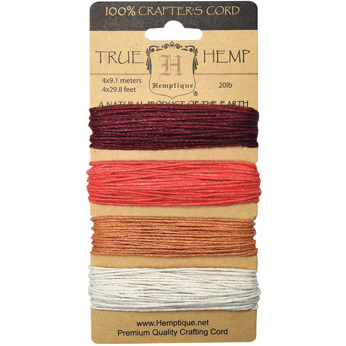 Hemp Cord 20lb 120' Coral Reef