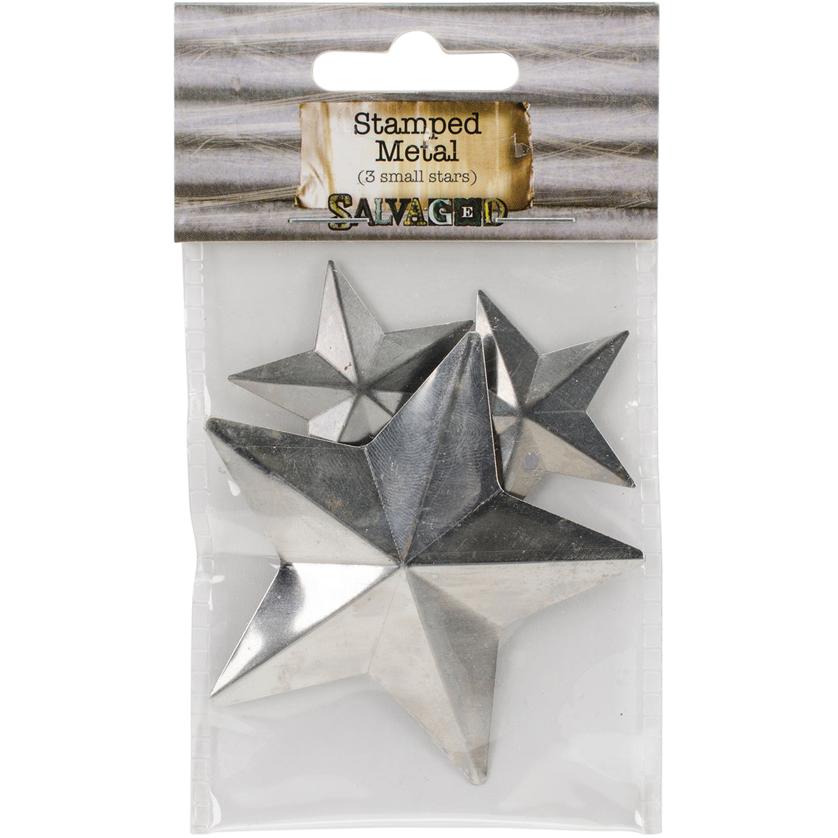 Salvaged Tin Metal Shapes 3/Pkg Stars