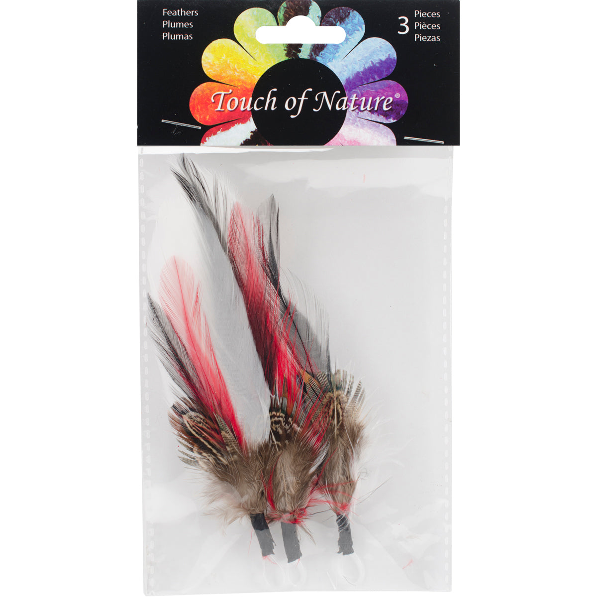 Feather Picks 3.5" 3/Pkg Red, White & Black