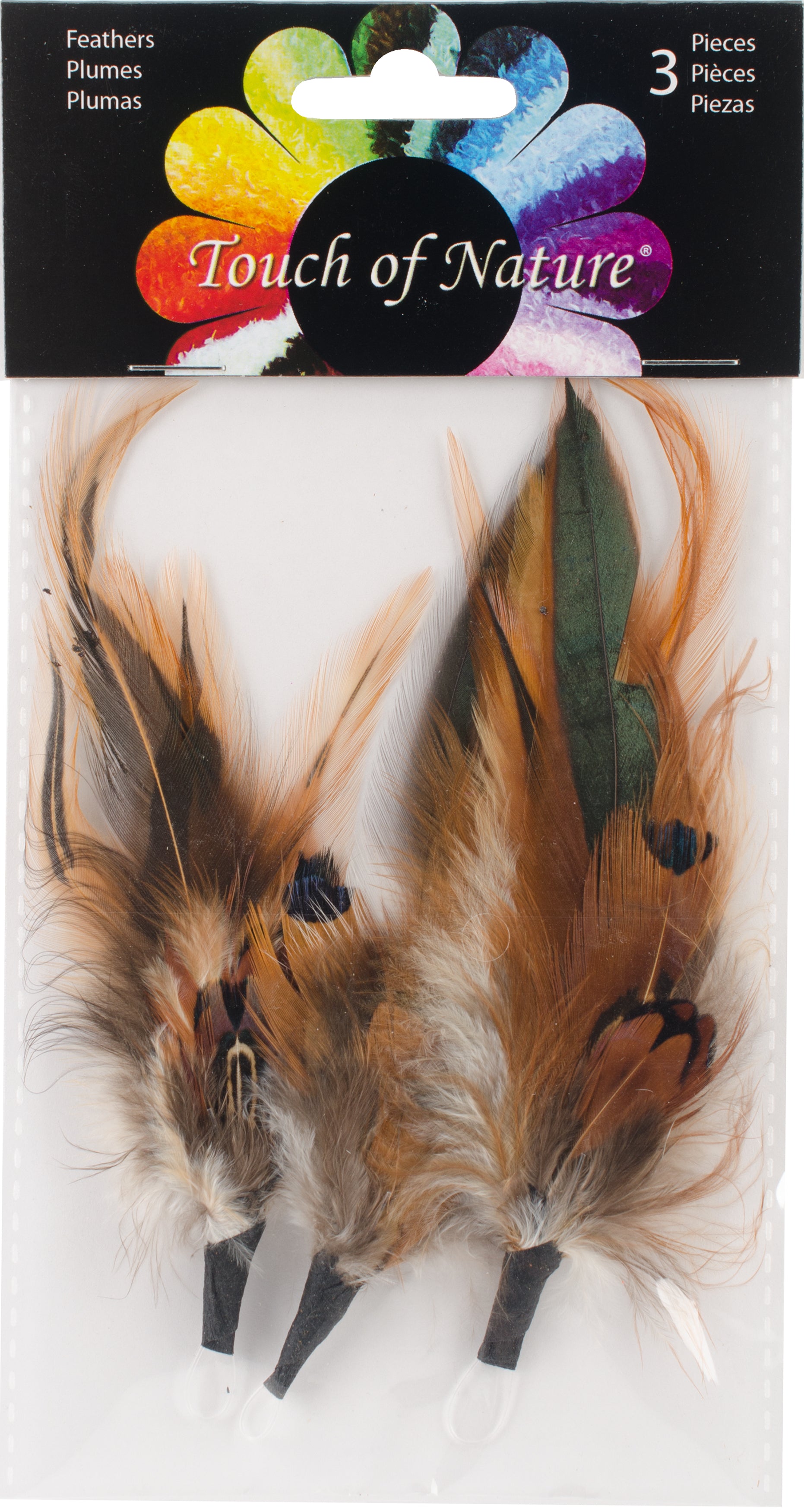 Feather Picks 4.5" 3/Pkg Natural Badger Hackle & Pheasant