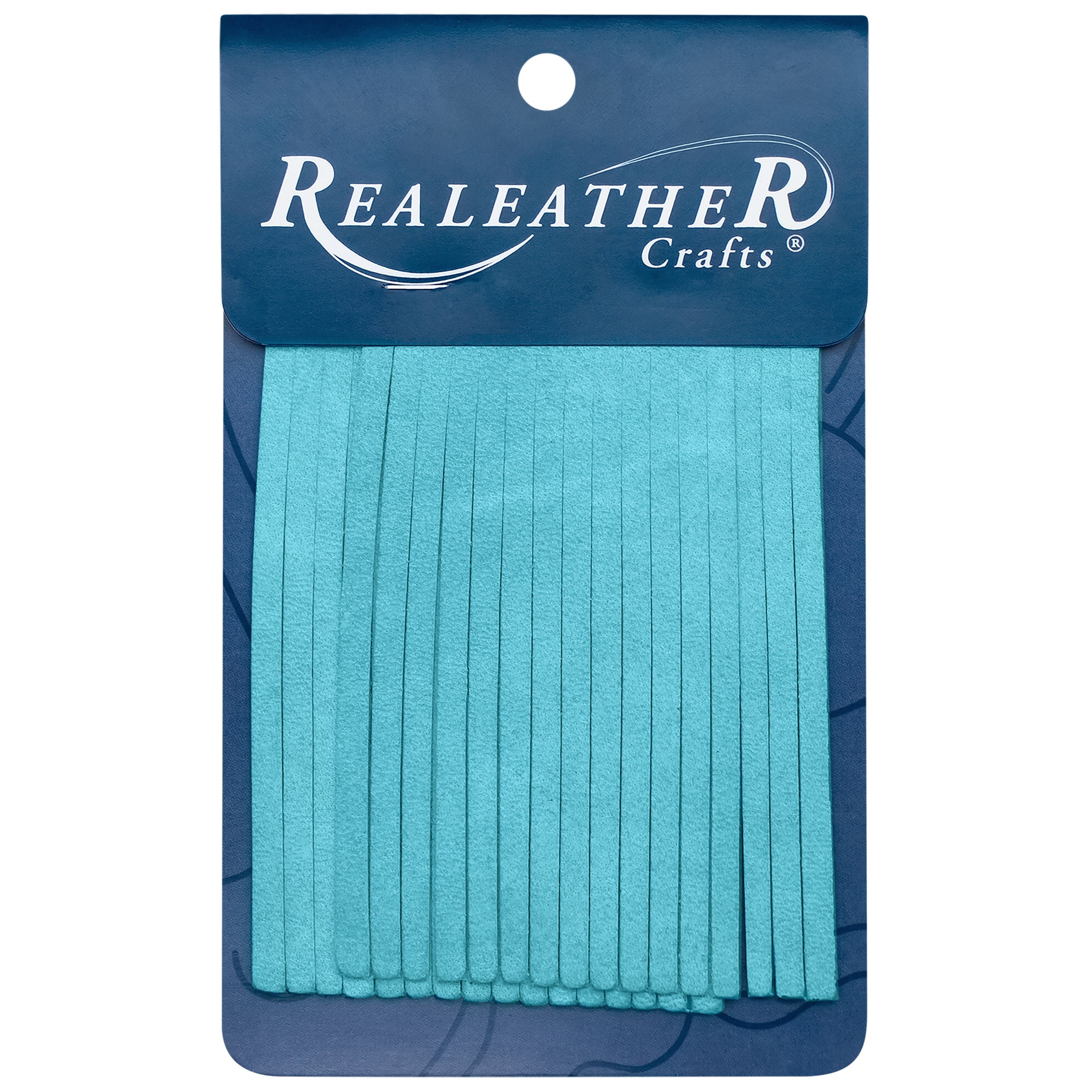 Realeather(R) Crafts Deerskin Fringe 2"X3" 2/Pkg-Turquoise