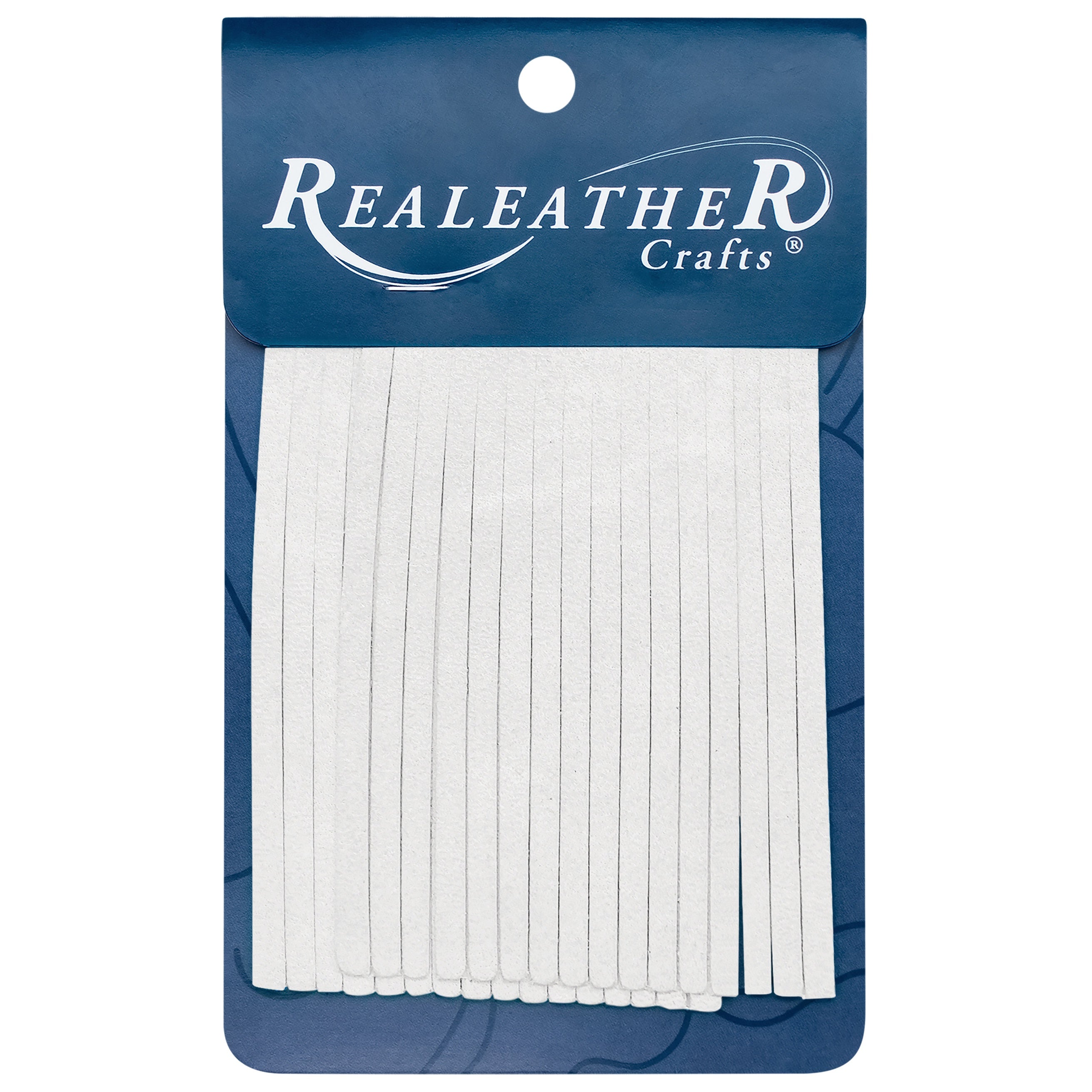 Realeather(R) Crafts Deerskin Fringe 2"X3" 2/Pkg-White