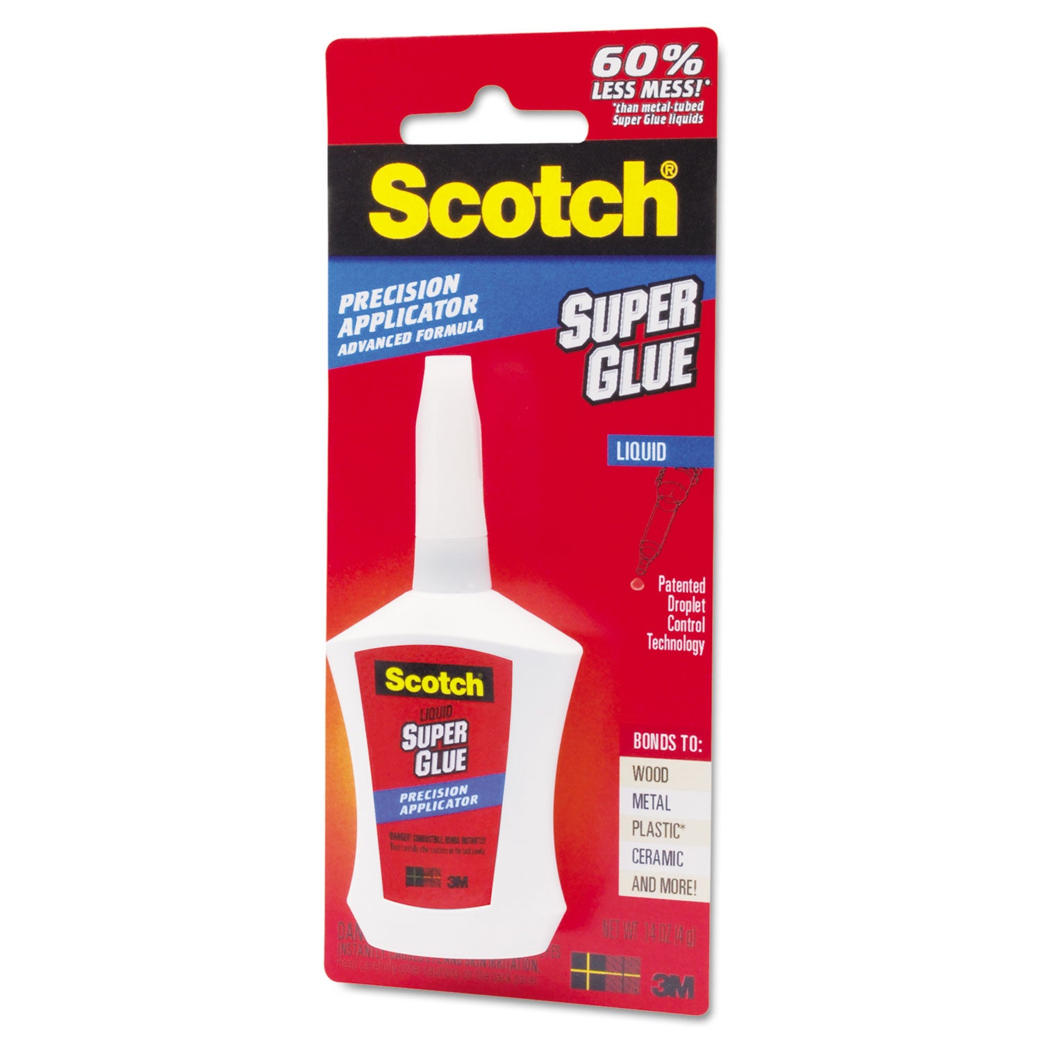 Scotch® Super Glue Liquid, Precision Applicator, 0.14 oz