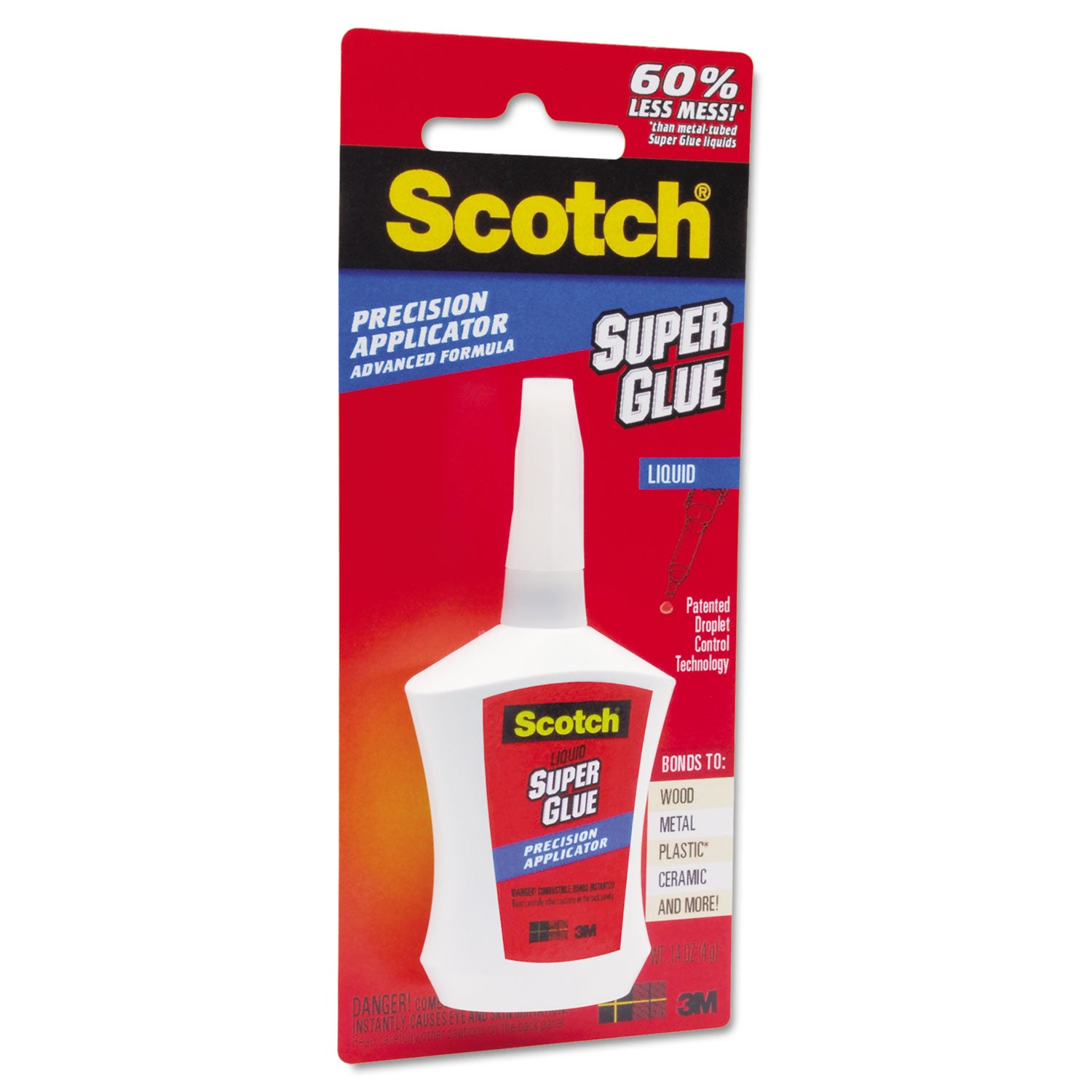 Scotch® Super Glue Liquid, Precision Applicator, 0.14 oz