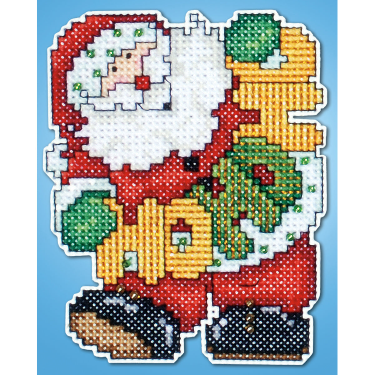 Ho Ho Santa Ornament Plastic Canvas Kit 4"X3" 14 Count