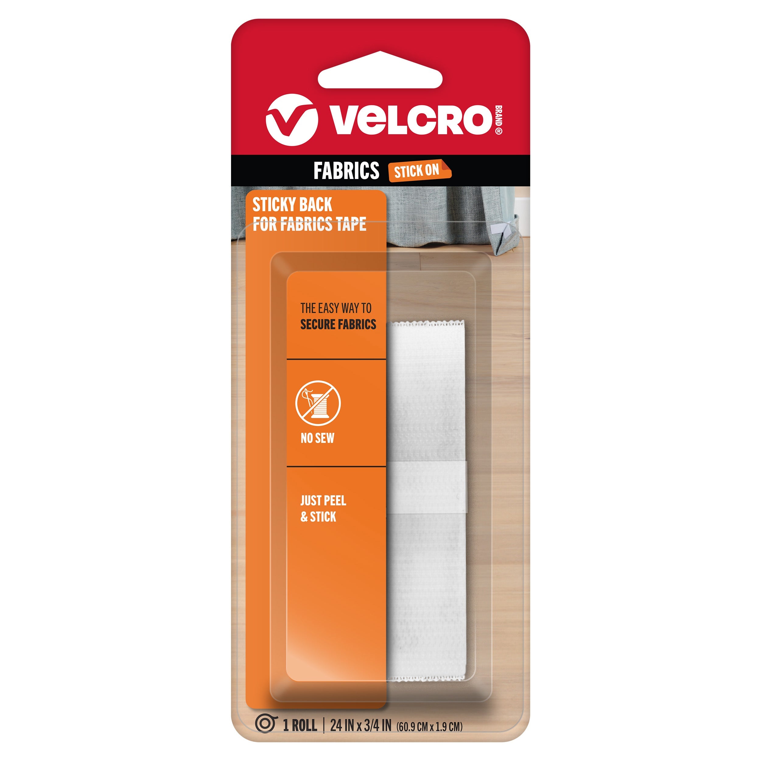 VELCRO(R) Brand STICKY BACK For Fabric Tape .75"X24" White