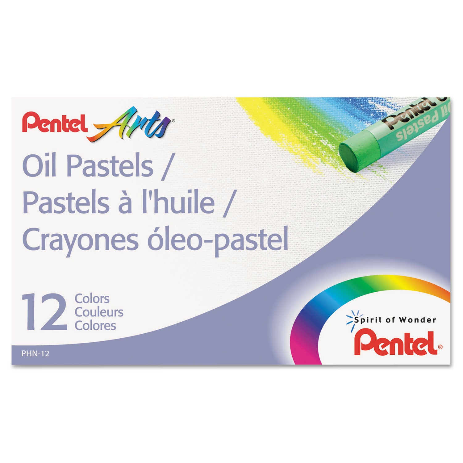 Pentel® Oil Pastel Set With Carrying Case,12-Color Set, Assorted, 12/Set