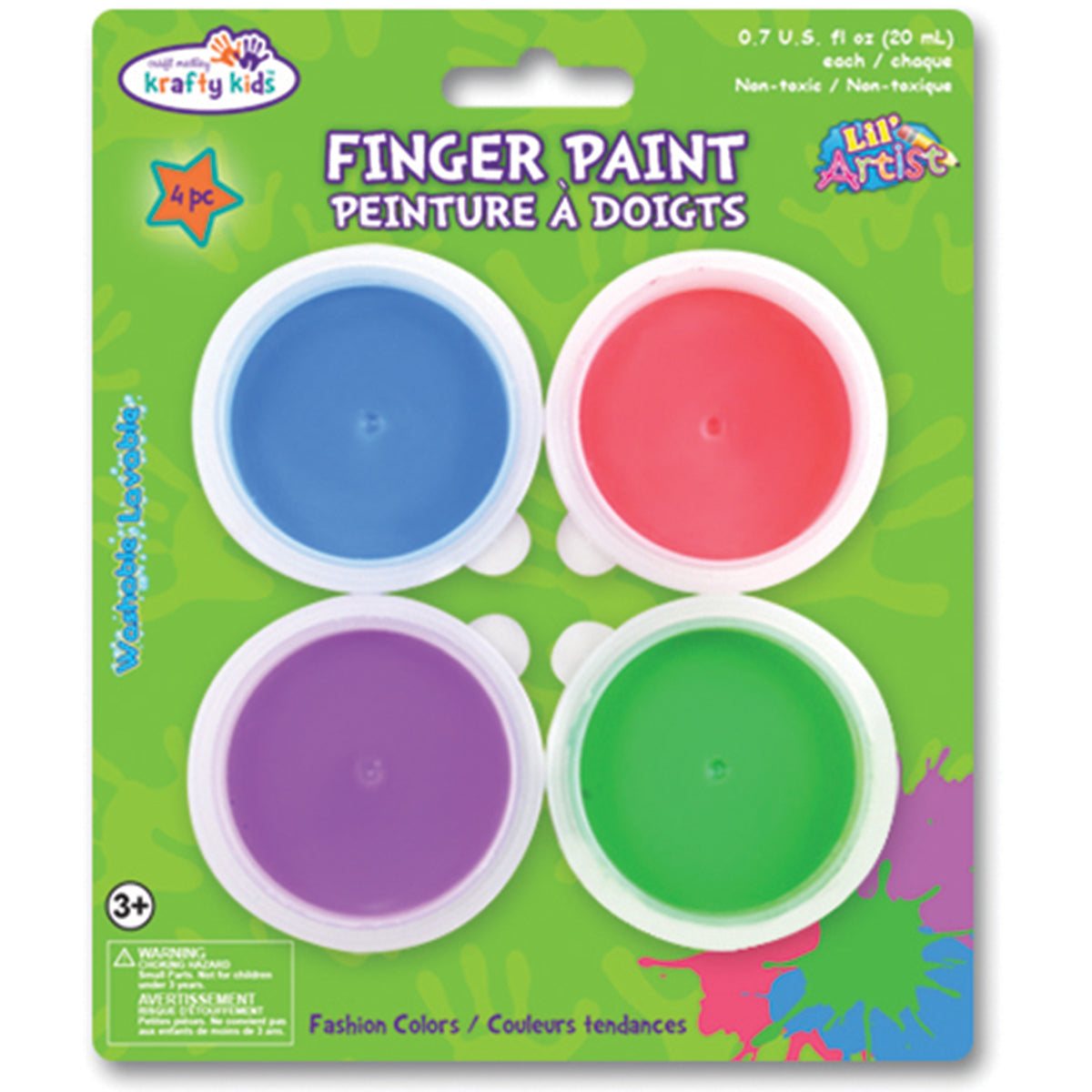 Finger Paint Tubs .7oz 4/Pkg Fashion