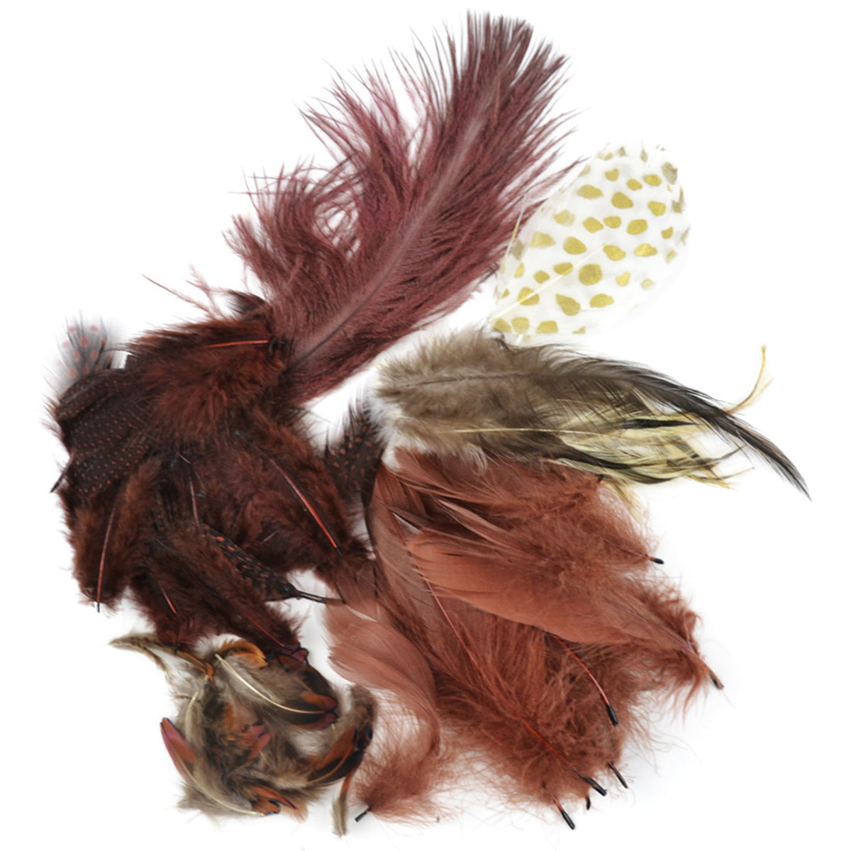 Packaged Feathers 7g Chocolate, Natural & Sienna