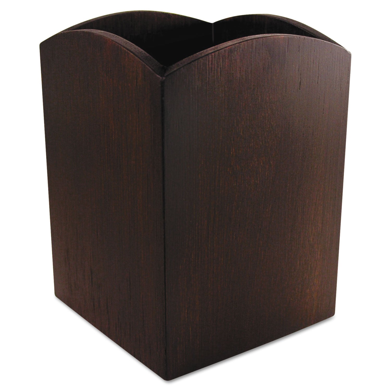 Artistic® Bamboo Curved Pencil Cup, 3 x 3  4 1/4, Espresso Brown