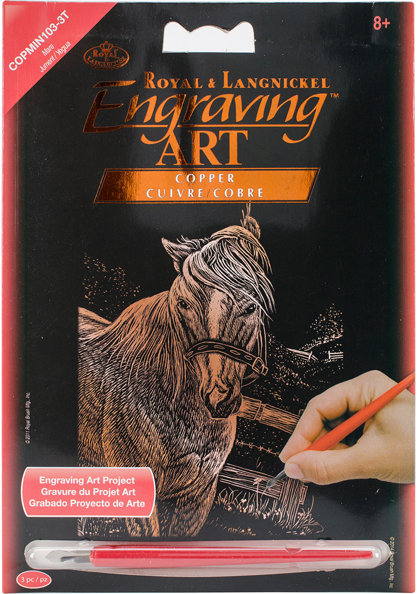 Copper Foil Engraving Art Mini Kit 5"X7" Mare