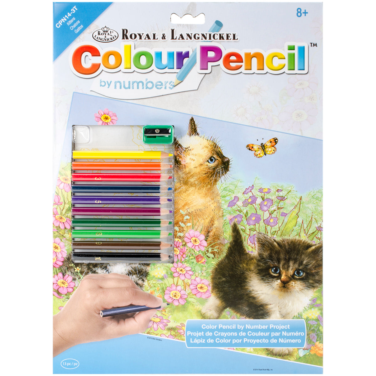 Color Pencil By Number Kit 8.75"X11.75" Kittens