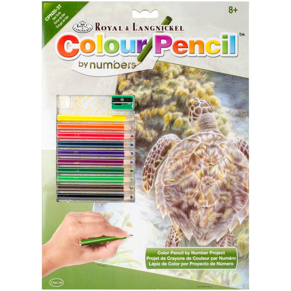 Color Pencil By Number Kit 8.75"X11.75" Sea Turtle