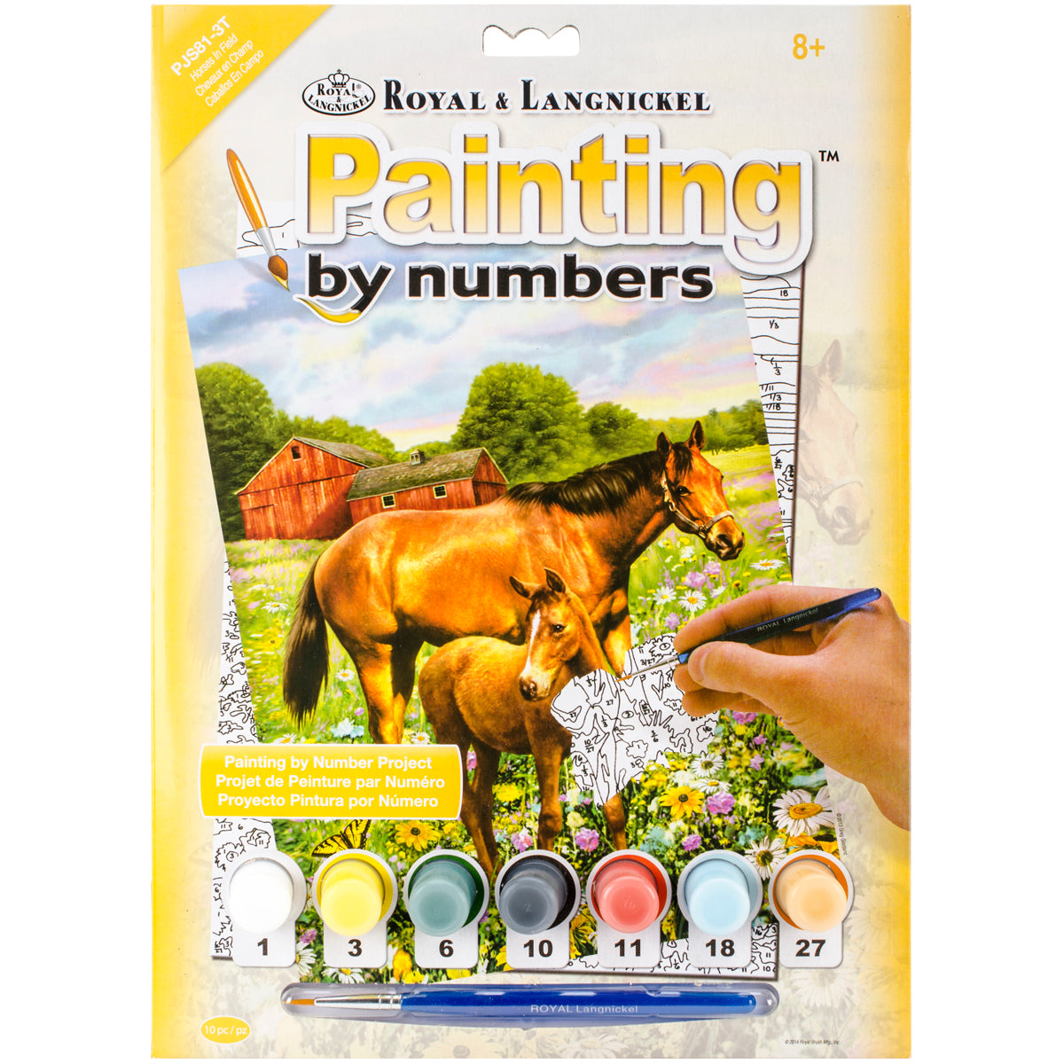Junior Small Paint By Number Kit 8.75"X11.75" Horse In Field