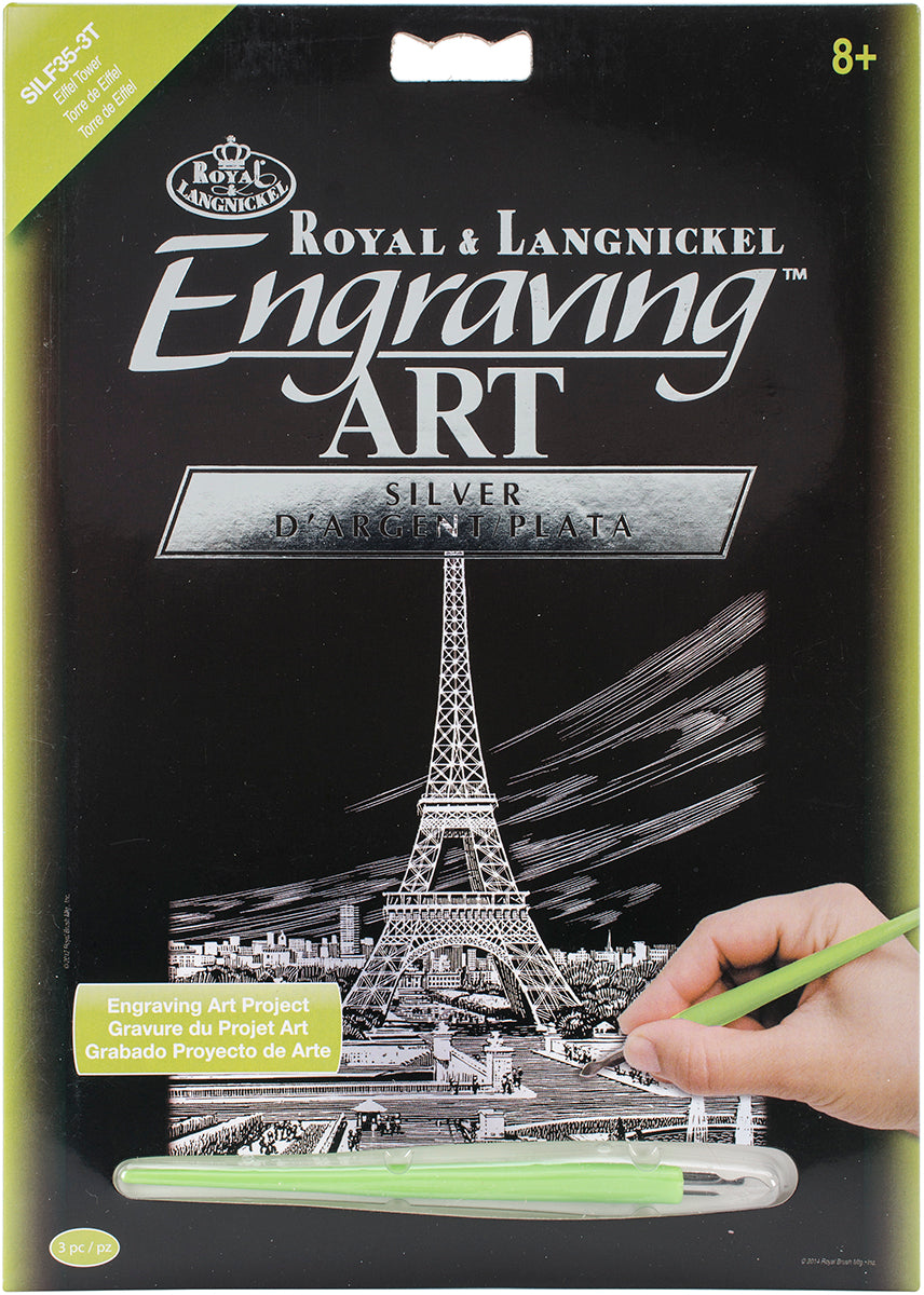 Silver Foil Engraving Art Kit 8"X10" Eiffel Tower