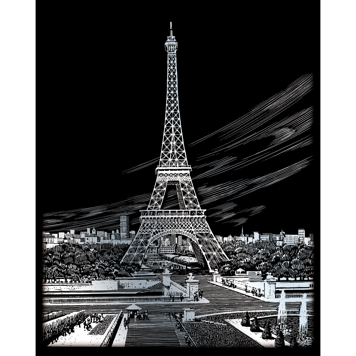 Silver Foil Engraving Art Kit 8"X10" Eiffel Tower