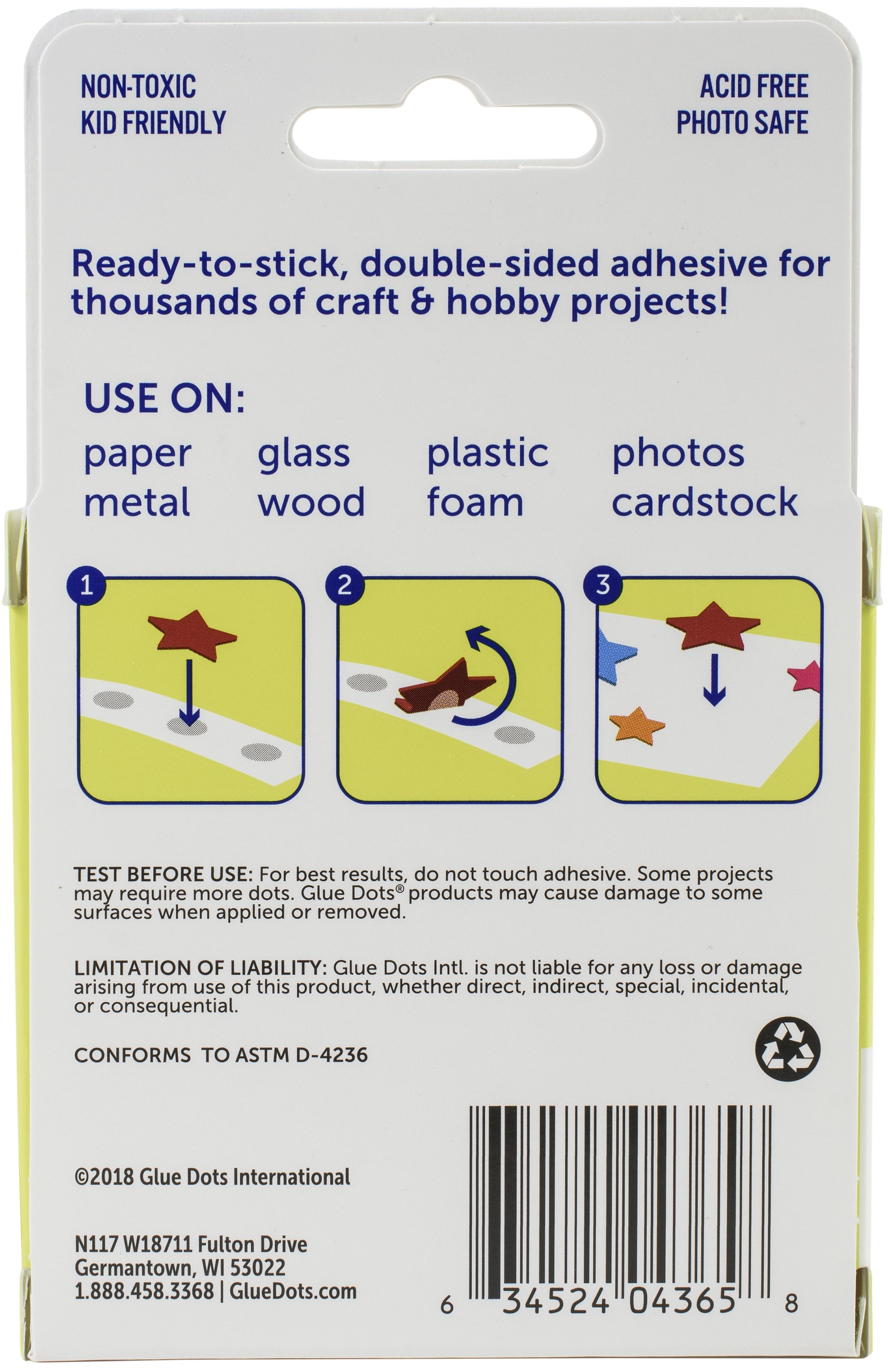 Glue Dots Clear Dot Roll Craft .5" 200/Pkg