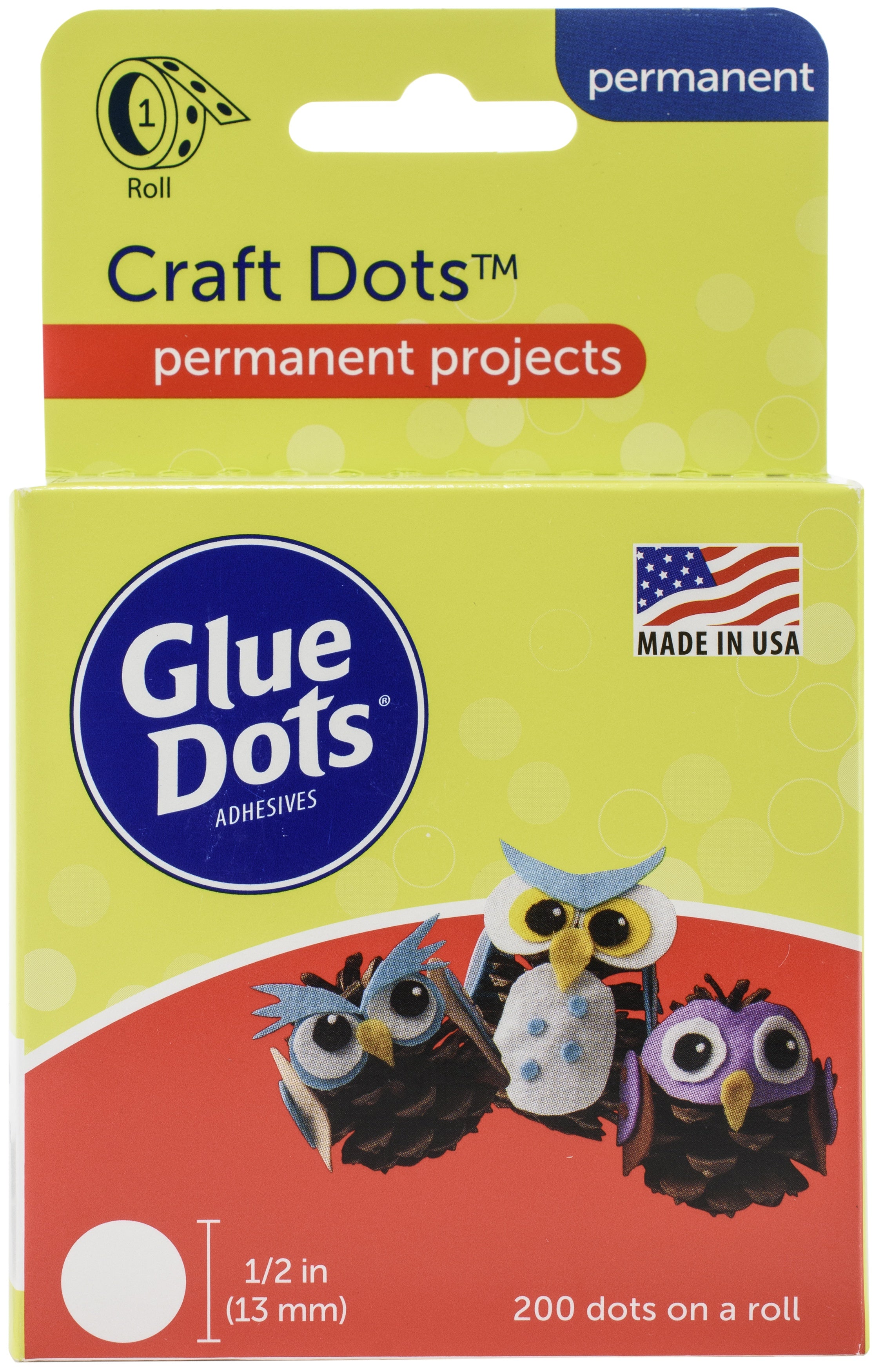 Glue Dots Clear Dot Roll Craft .5" 200/Pkg