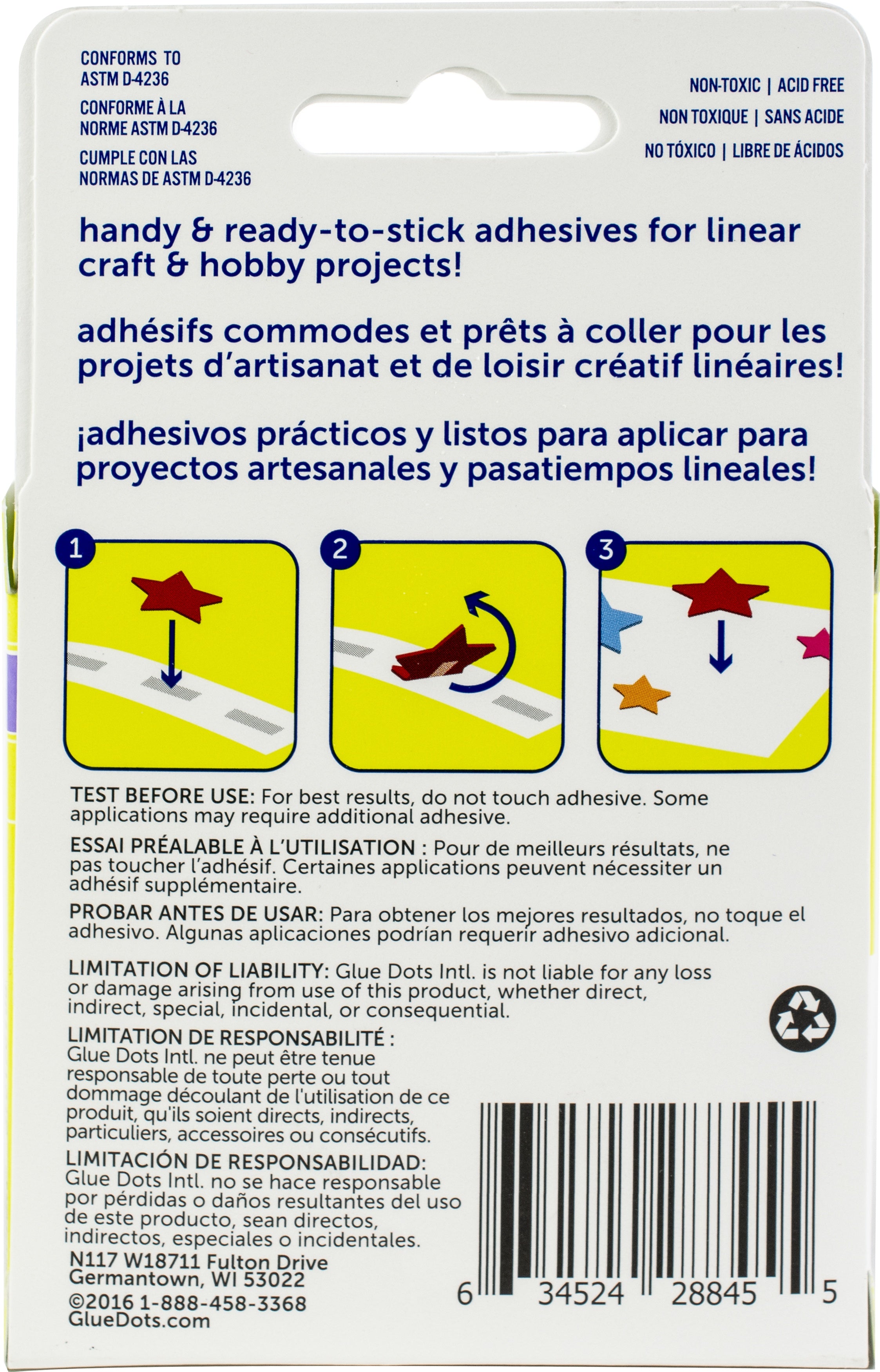 Glue Dots Clear Glue Line Roll 1" 200/Pkg