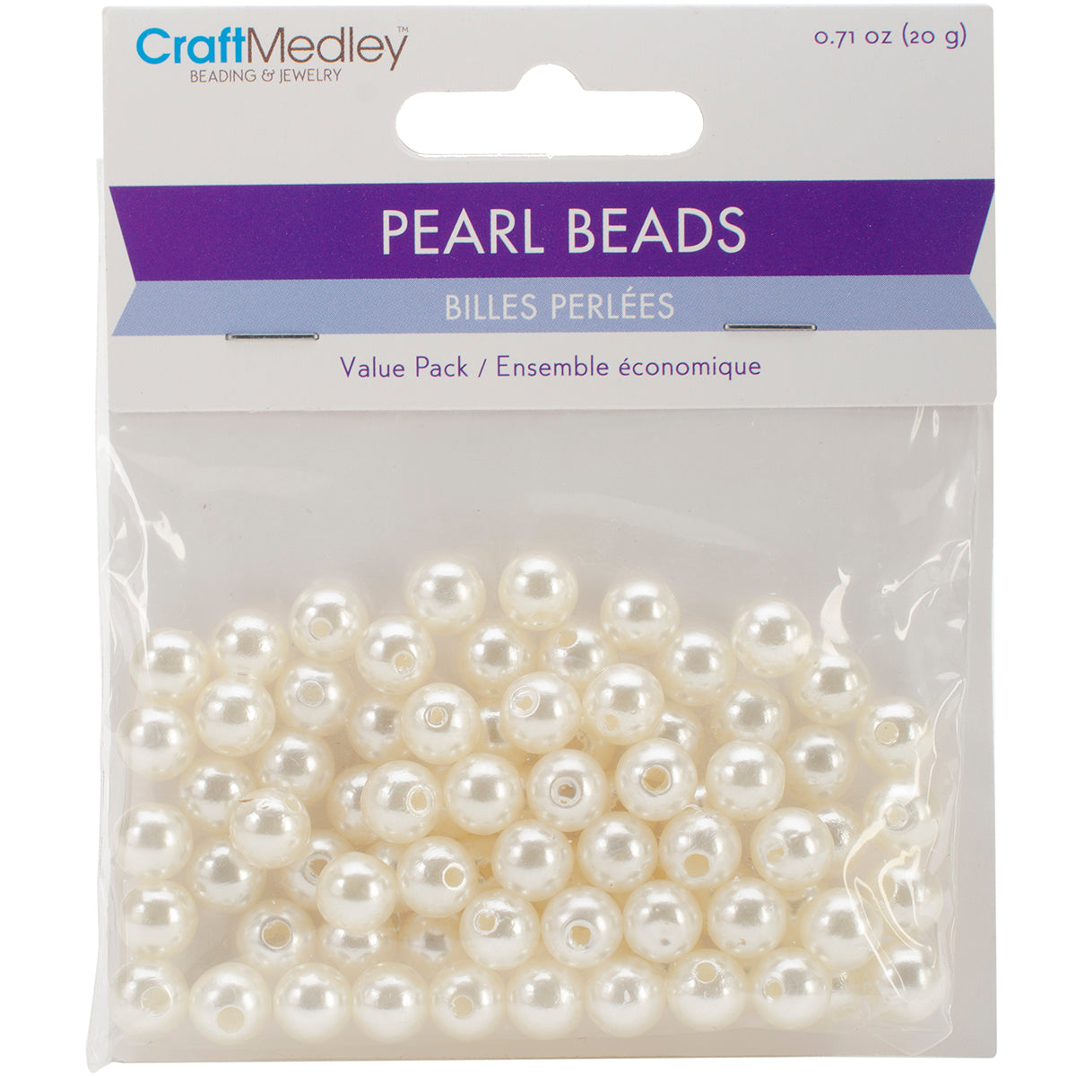 Pearl Beads Value Pack 8mm Ivory 80/Pkg