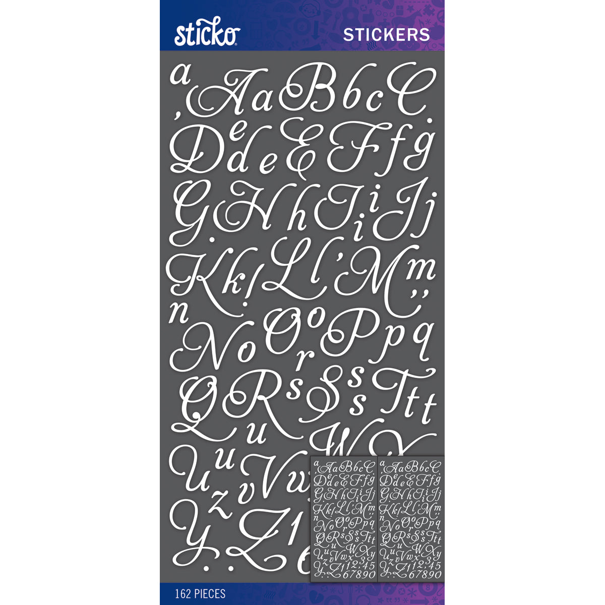 Sticko Alphabet Stickers White Aphrodite Small
