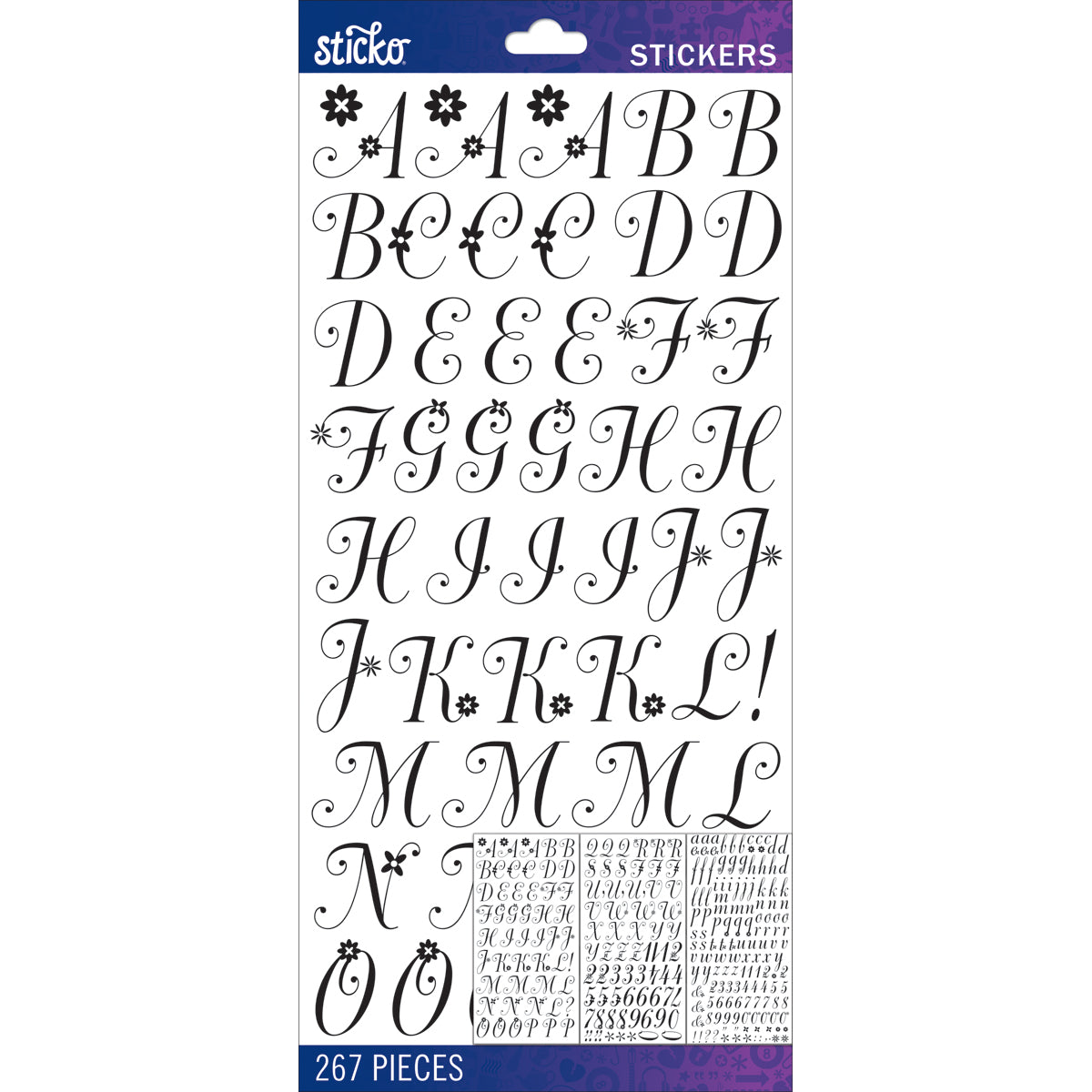 Sticko Alphabet Stickers Black Dorchester Medium