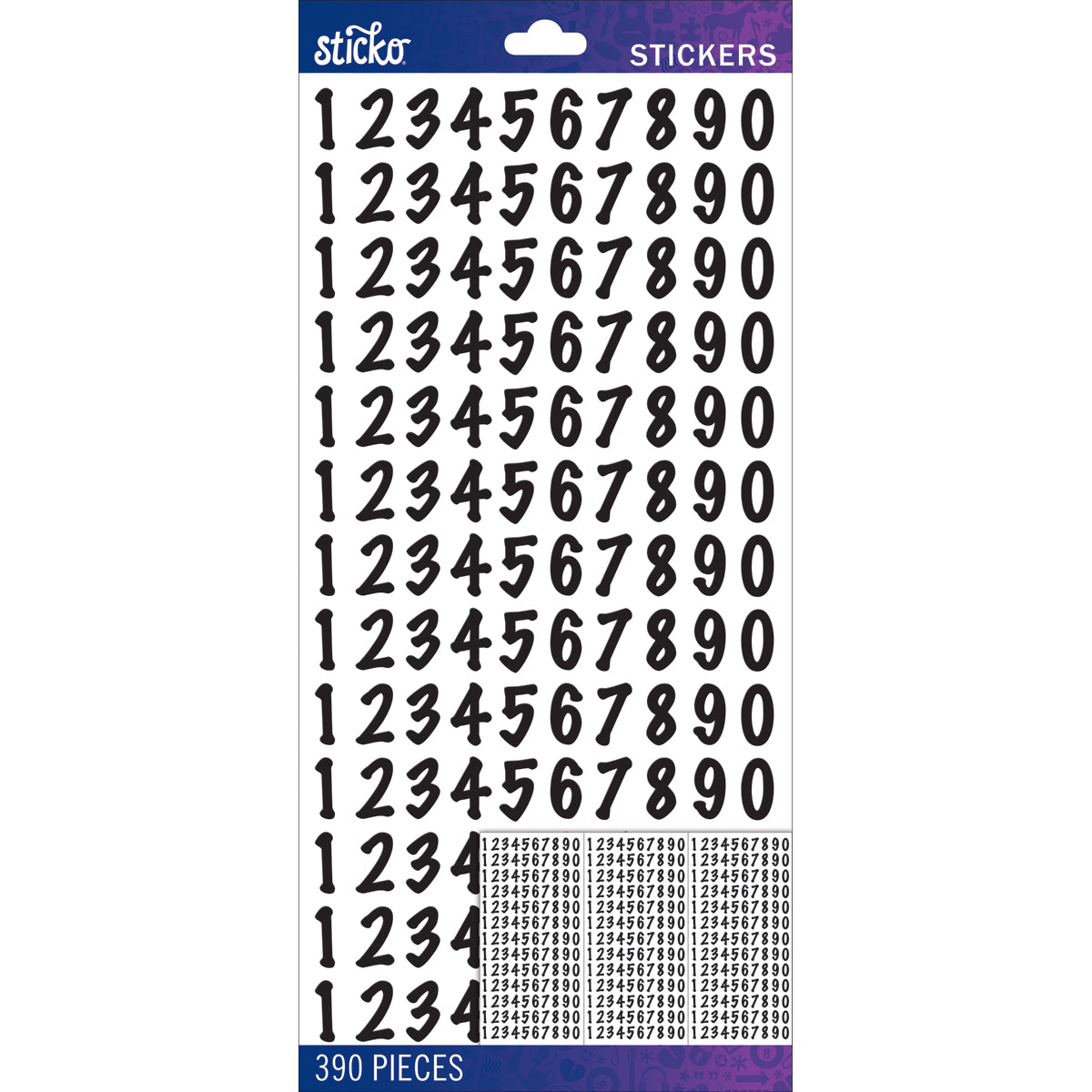 Sticko Numbers Stickers Black Dot Medium