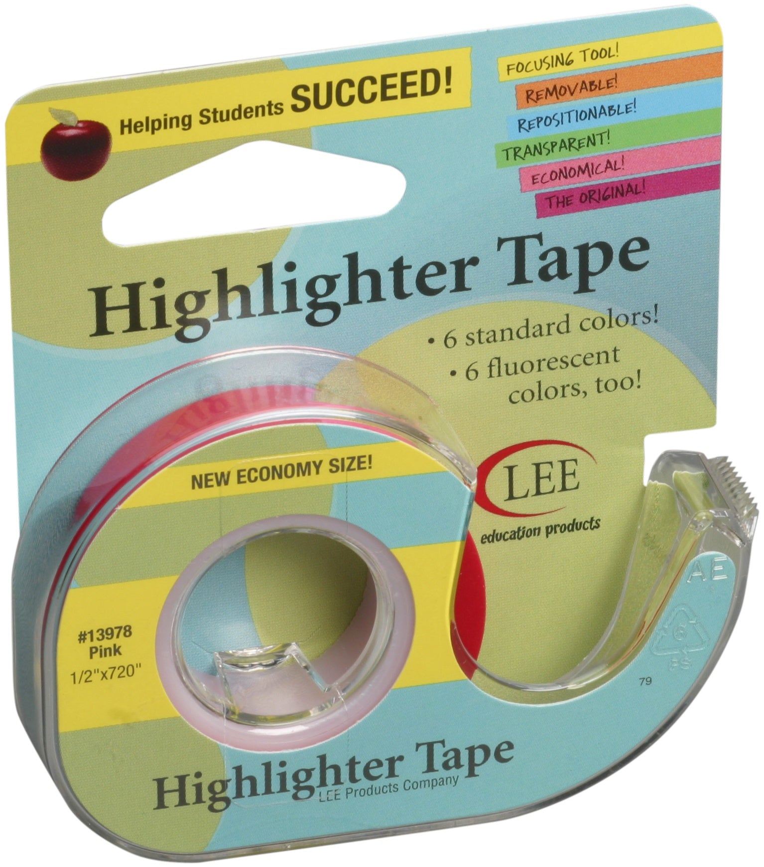 Lee Products Removeable Highlighter Tape Pink.5 Inch X 720 Inch