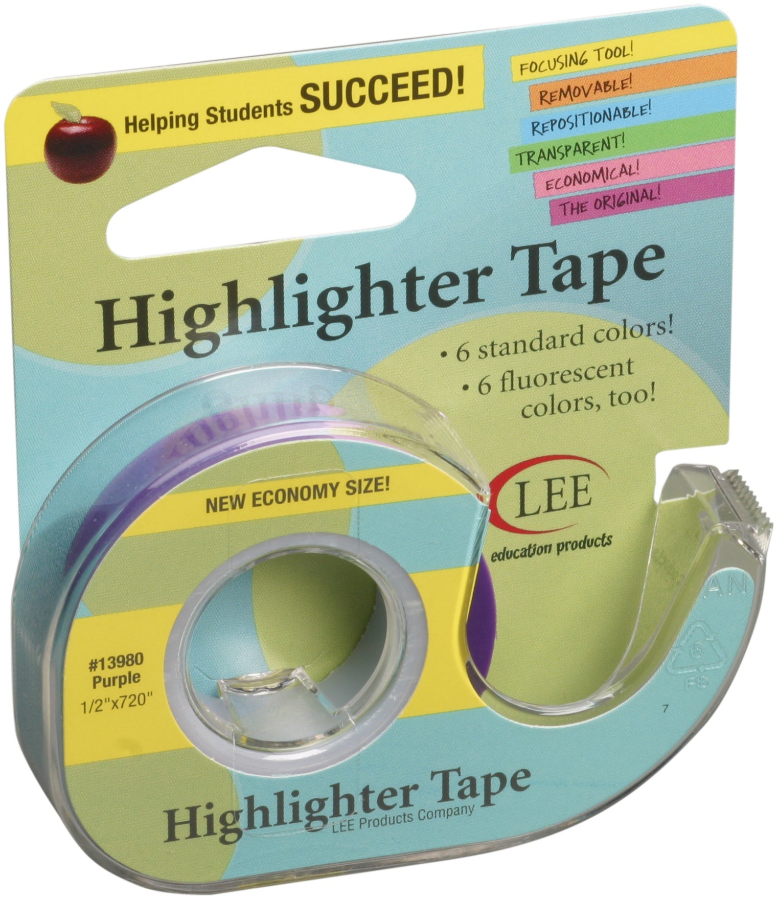 Lee Products Removeable Highlighter Tape Purple .5 Inch X 720 Inch