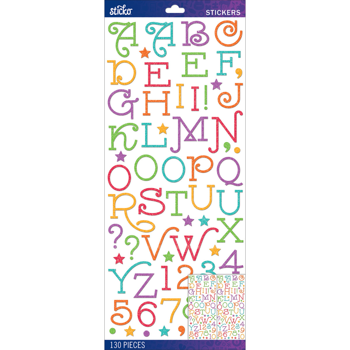 Sticko Alphabet Stickers Multi Gasoline Alley Glitter