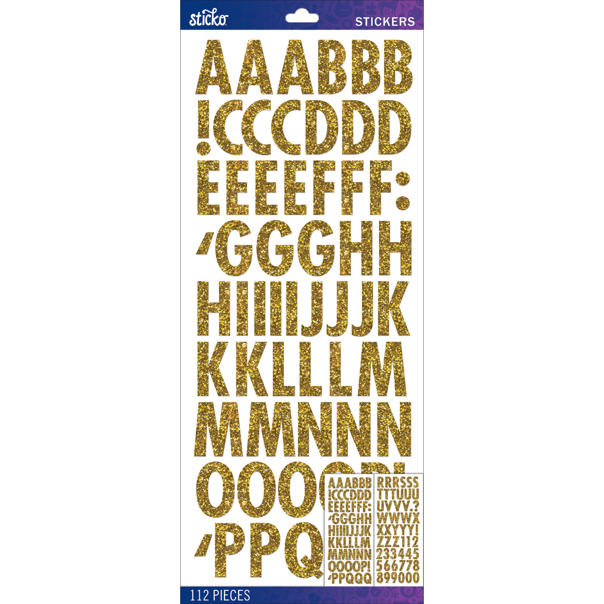 Sticko Alphabet Stickers Gold Futura Regular Glitter