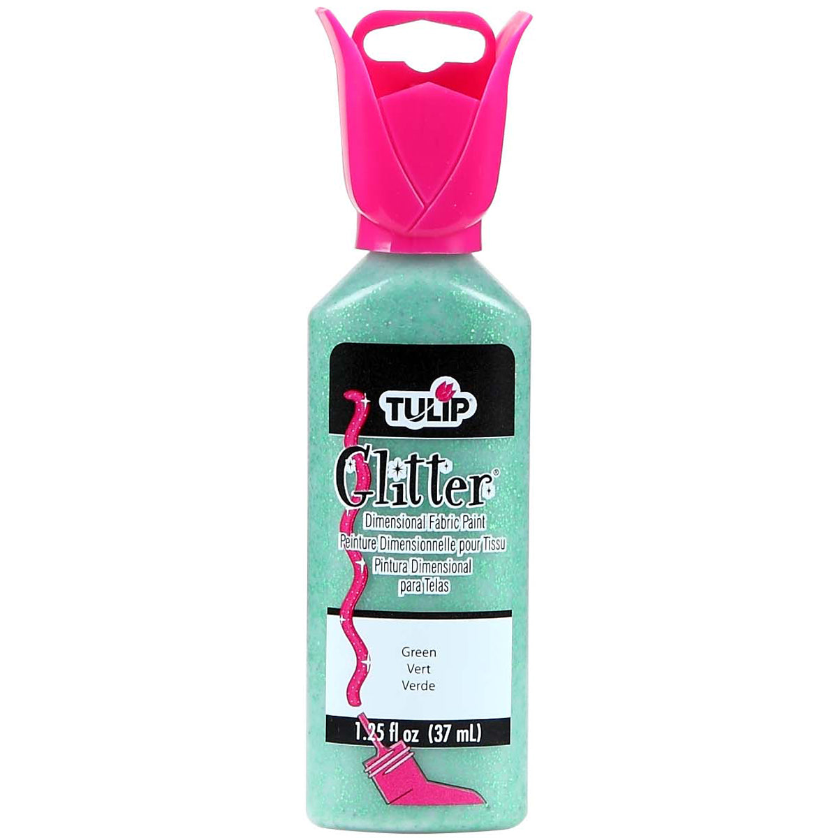 Tulip Dimensional Fabric Paint 1.25oz Glitter - Green