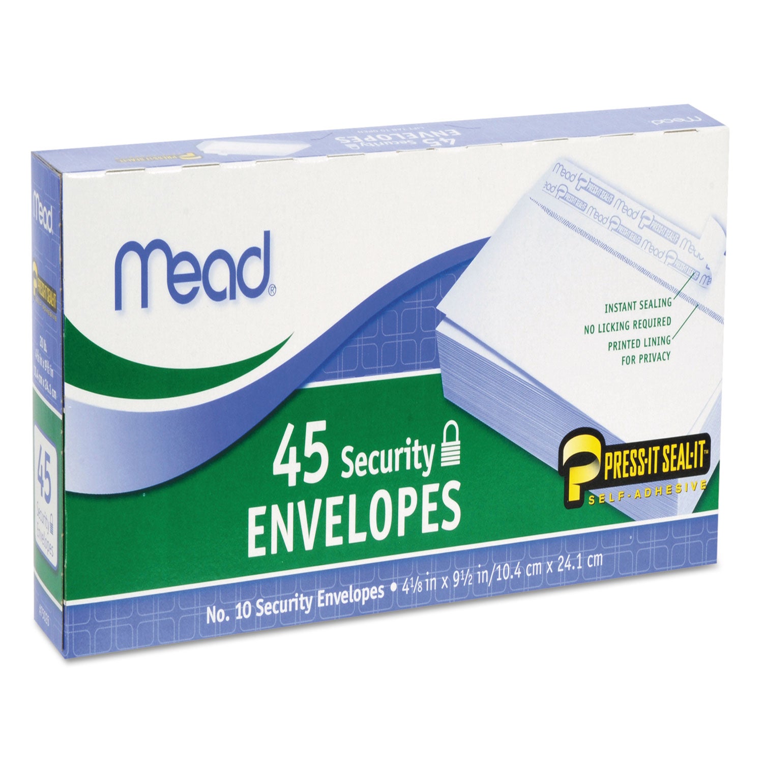 Mead Boxed Peel & Stick Envelopes 4.125"X9.5" 45/Pkg Security #10