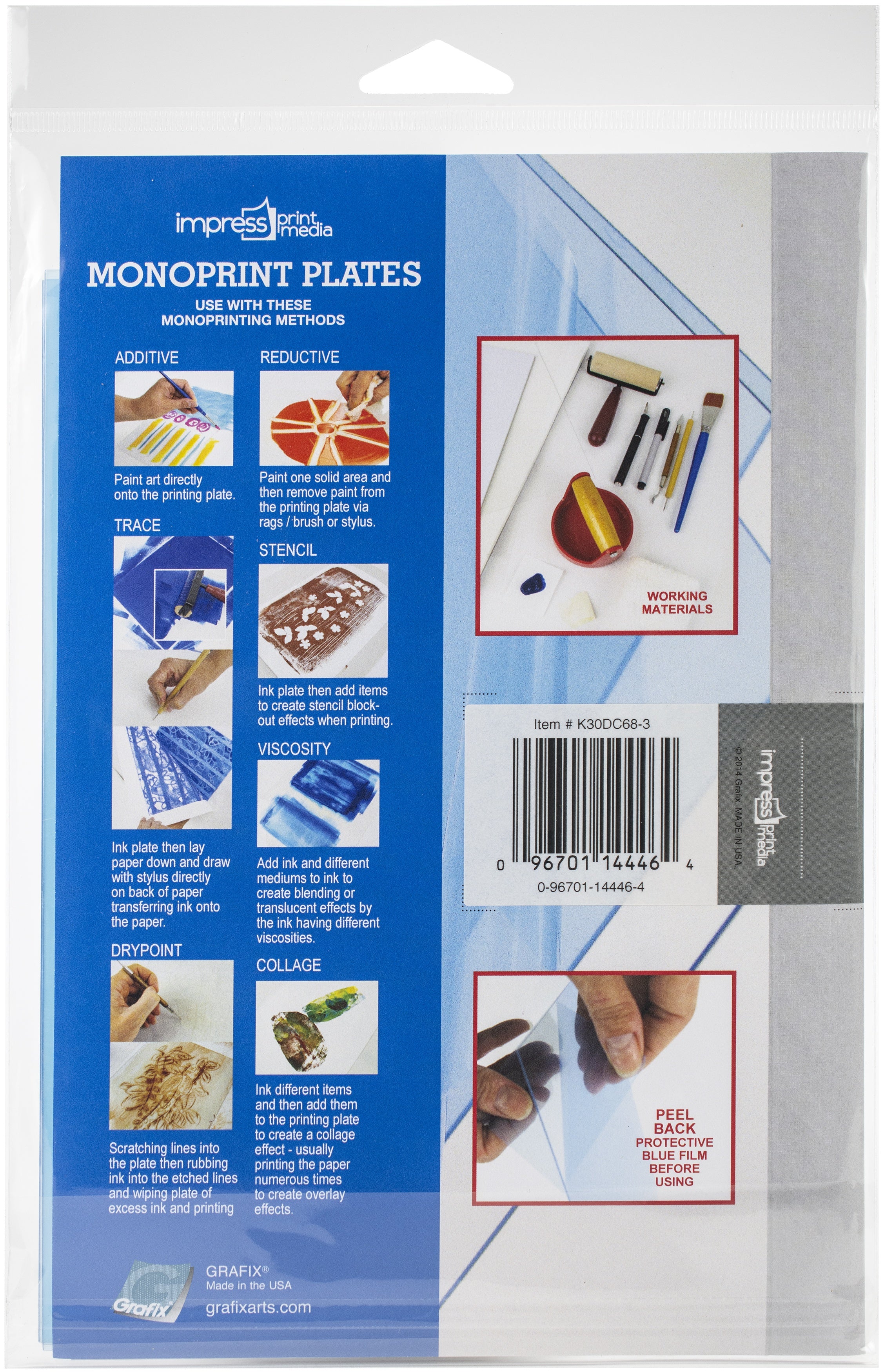Impress Monoprint Plates 3/Pkg 6"X8"