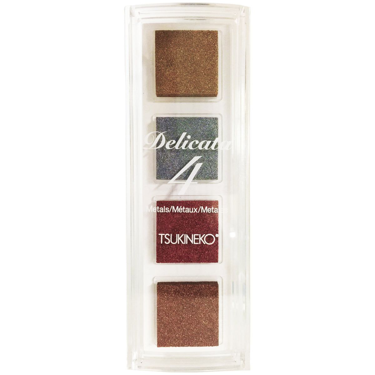 Delicata Pigment Ink Pad 4 Colors Metals - Gold, Silver, Copper & Bronze