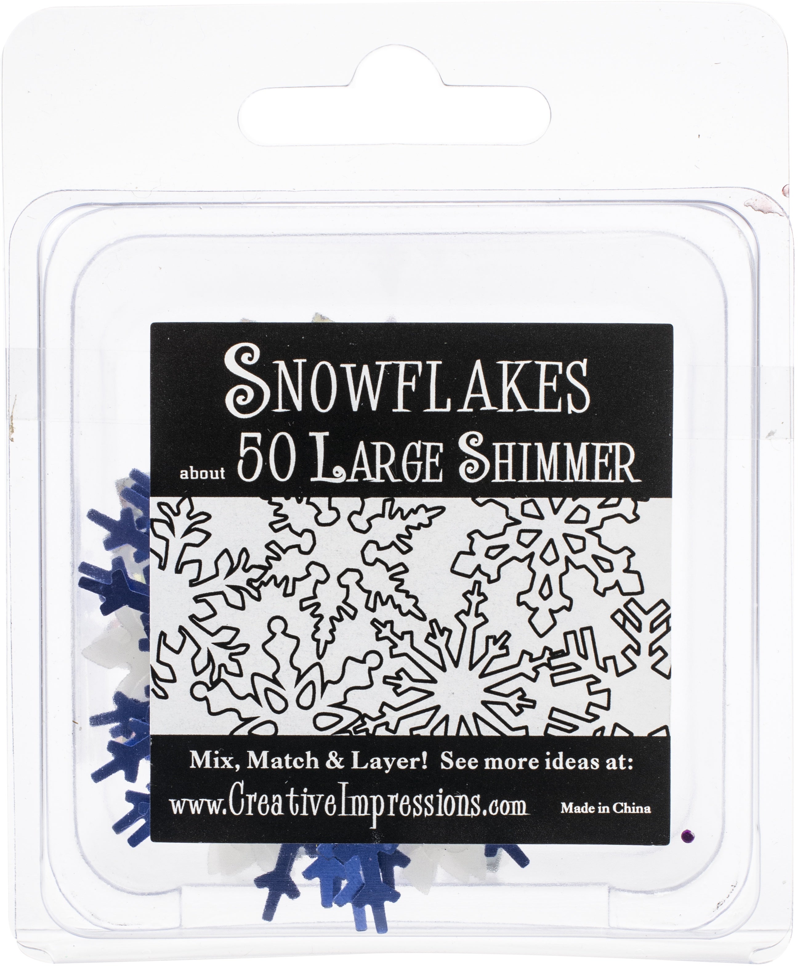 Large Shimmer Snowflakes 2" 50/Pkg 
