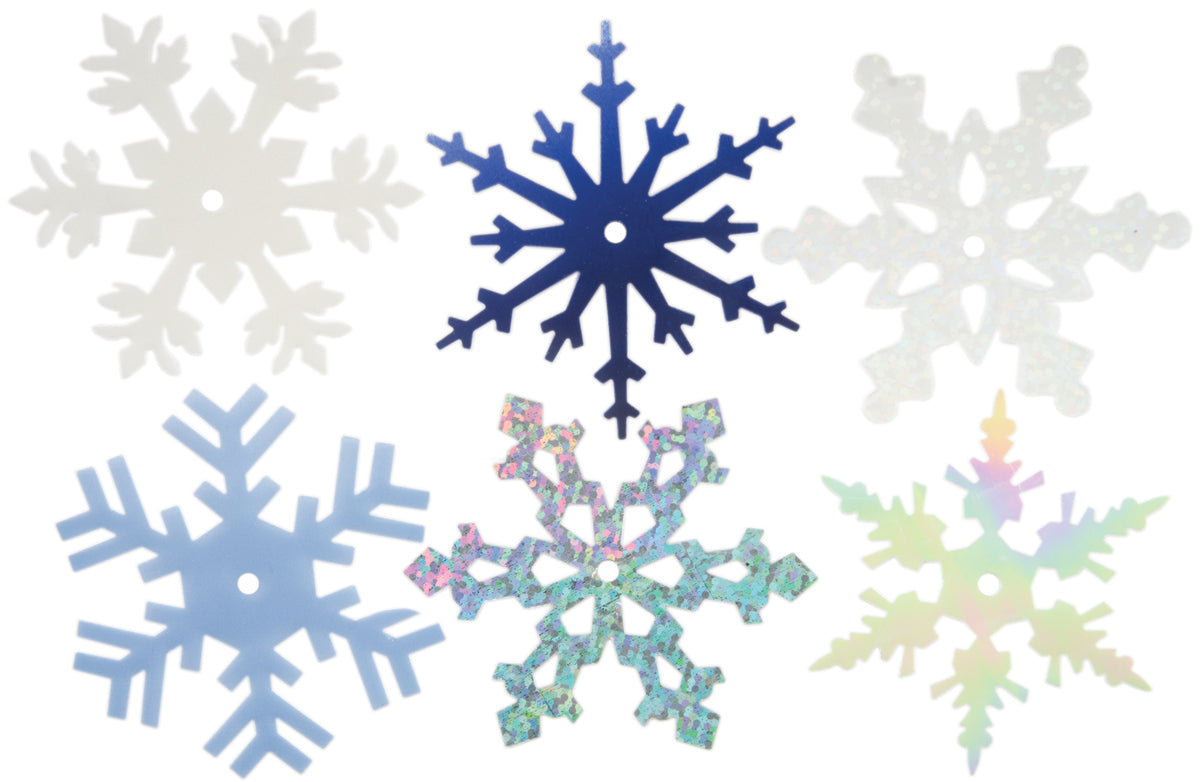Large Shimmer Snowflakes 2" 50/Pkg 