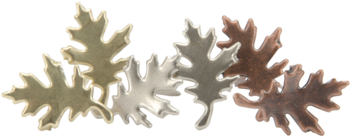 Metal Paper Fasteners 25/Pkg Leaves - Antique