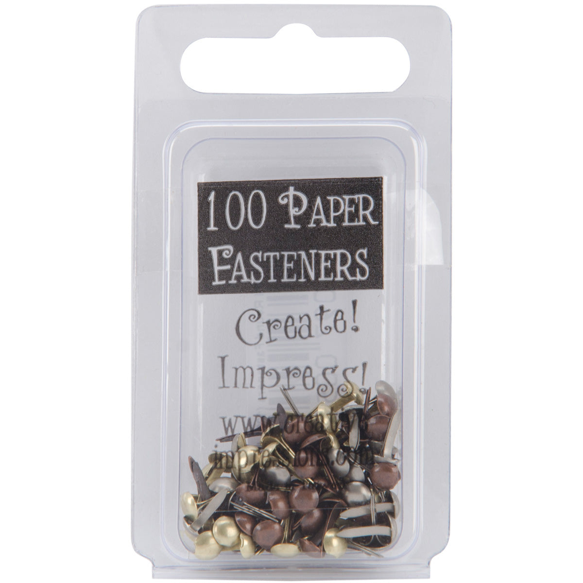 Mini Metal Paper Fasteners 3mm 100/Pkg Round - Antique