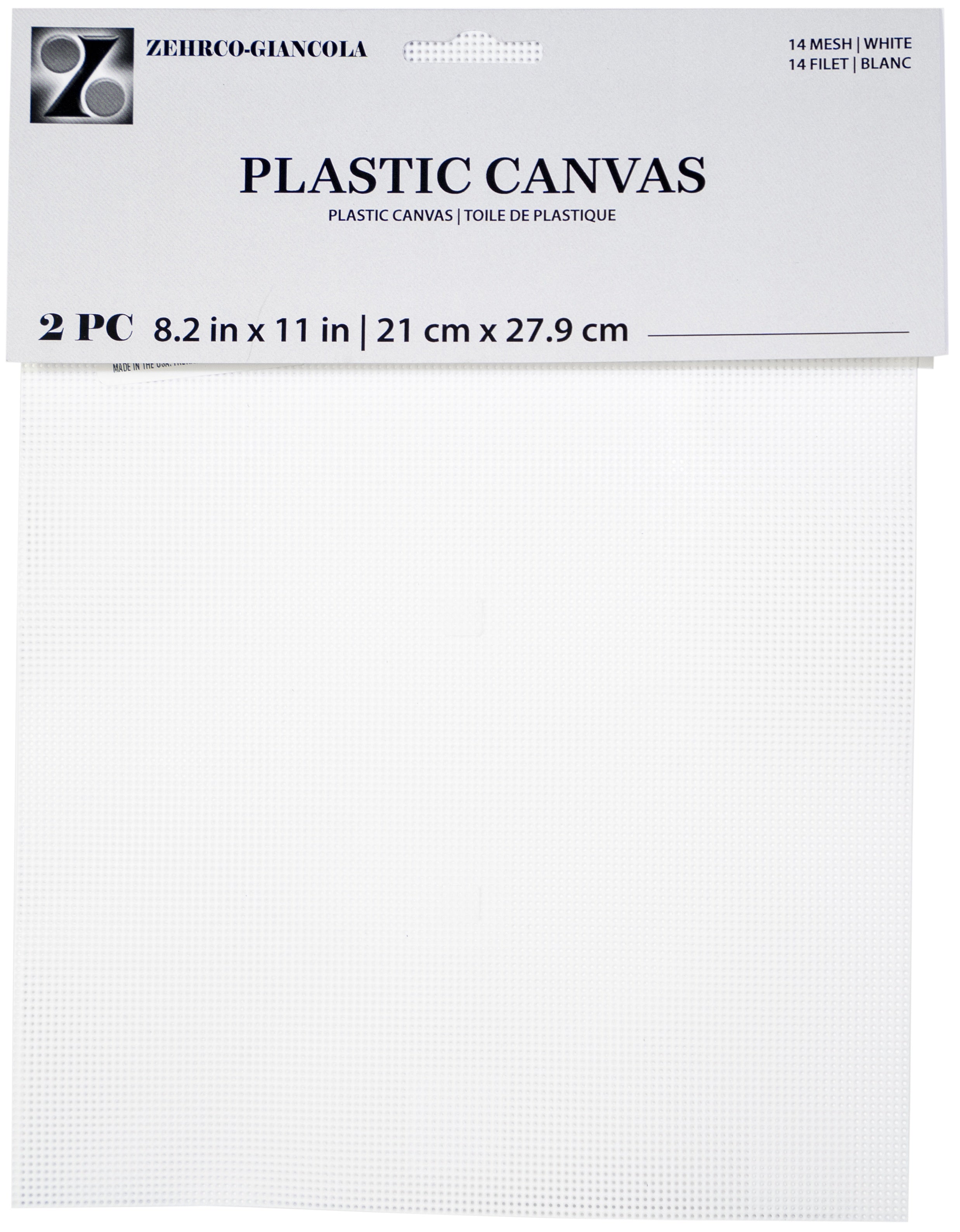 Perforated Plastic Canvas 14 Count 8.5"X11" 2/Pkg White