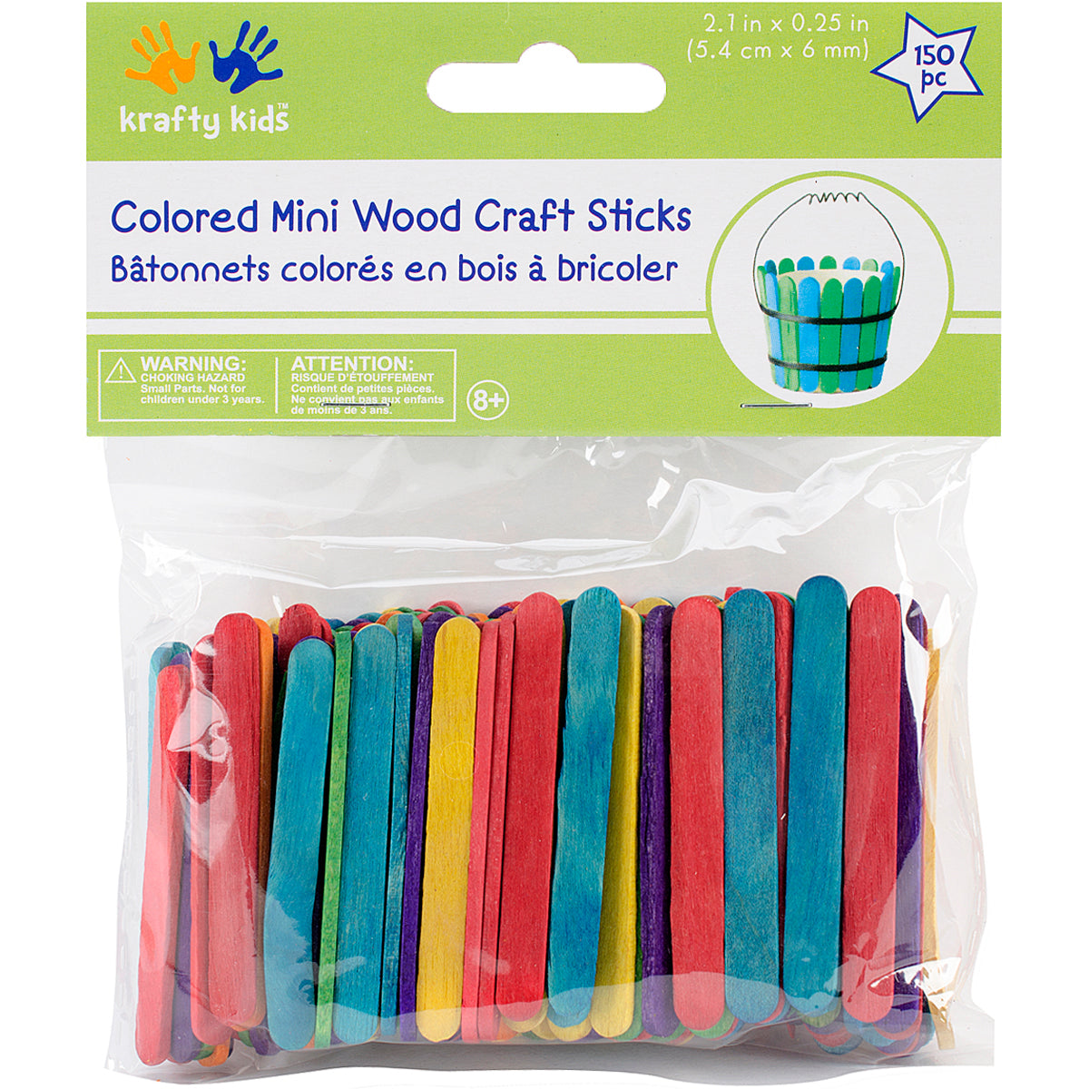 Mini Craft Sticks Colored 2.125" 150/Pkg