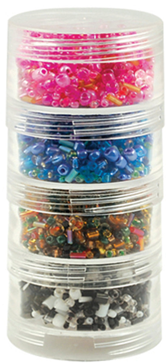Bead Storage Screw-Stack Canisters 1.875"X1" 4/Pkg 