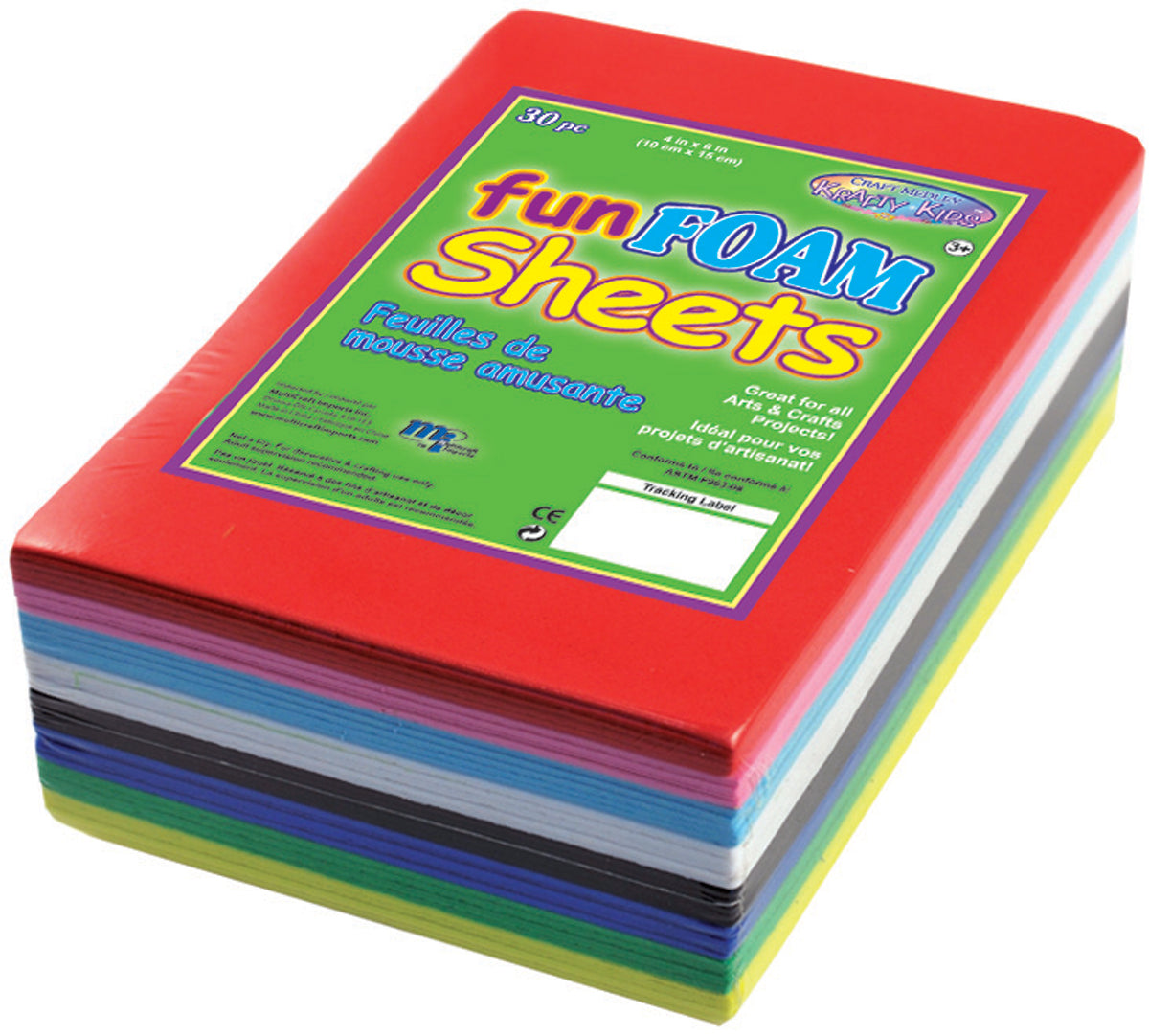 Foam Sheets 4"X6" 1.5mm 30/Pkg Primary Colors