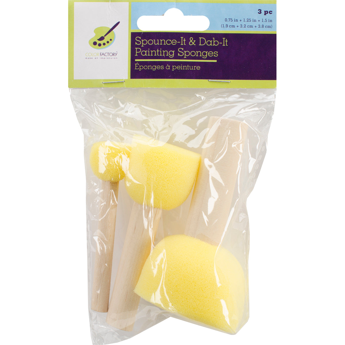 Spounce It & Dab It Painting Sponges 3/Pkg 3.75", 1.5" & 1.25"