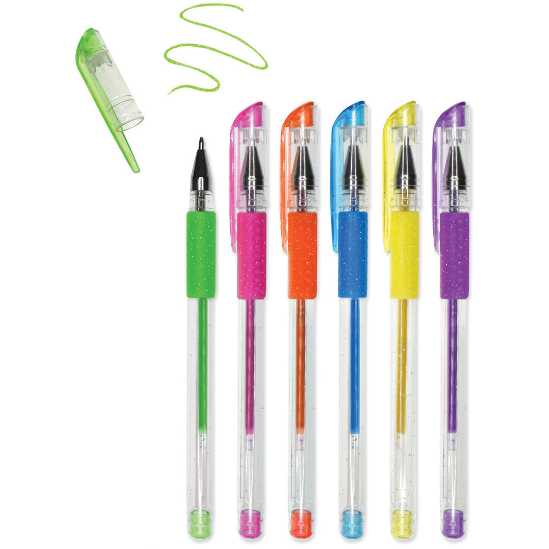 Living In Color Color-Flow Glitter Gel Pen Set 6/Pkg Brights